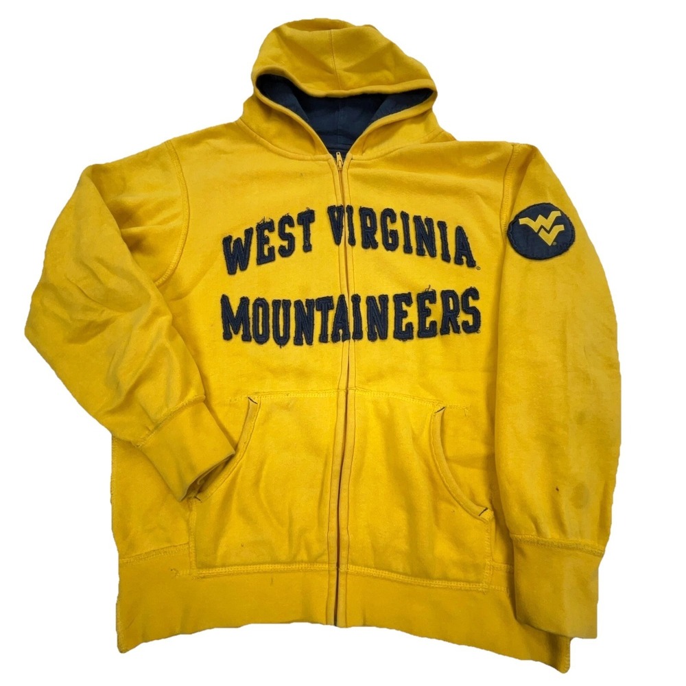 West Virginia Mountaineers Hoodie‎ Men Small Full Zip Sweatshirt Jacket VTG Y2K